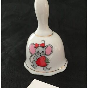 Vintage ceramic mouse Christmas bell, Christmas bellholiday bell